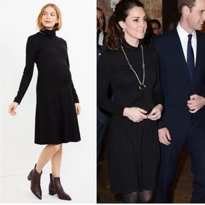 Seraphine Womens Dress Black Sz 6 Vanessa Maternity Long Sleeve High Neck Mini